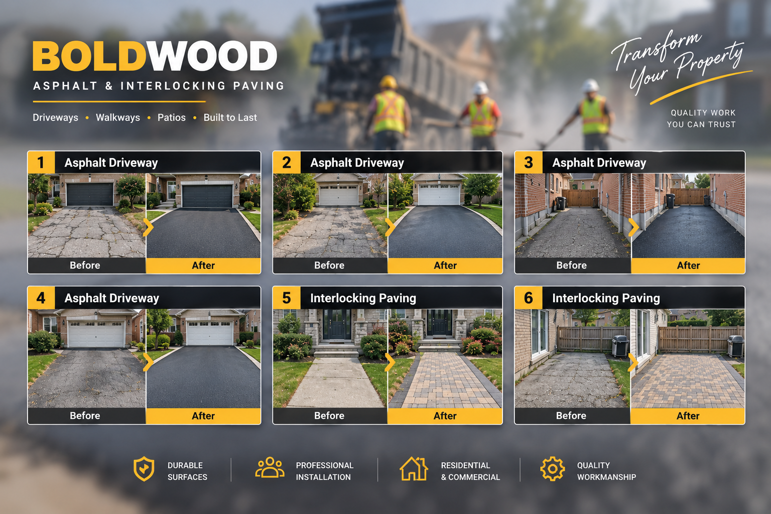 Boldwood Asphalt and Interlocking Paving Before and After